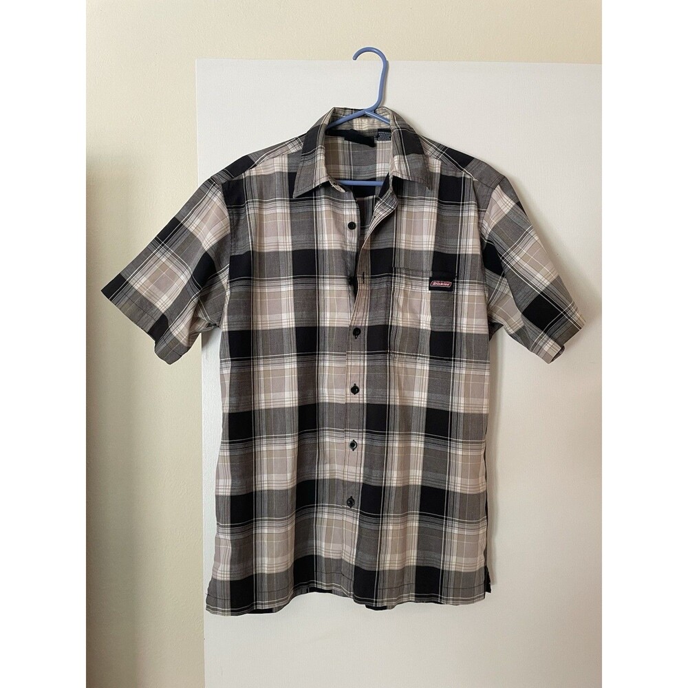 Dickies Shirt Men’s Large  Plaid Outdoors Work Short Sleeve Button Up